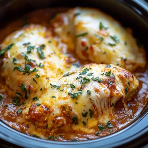 Slow Cooker Cheesy Mozzarella Chicken