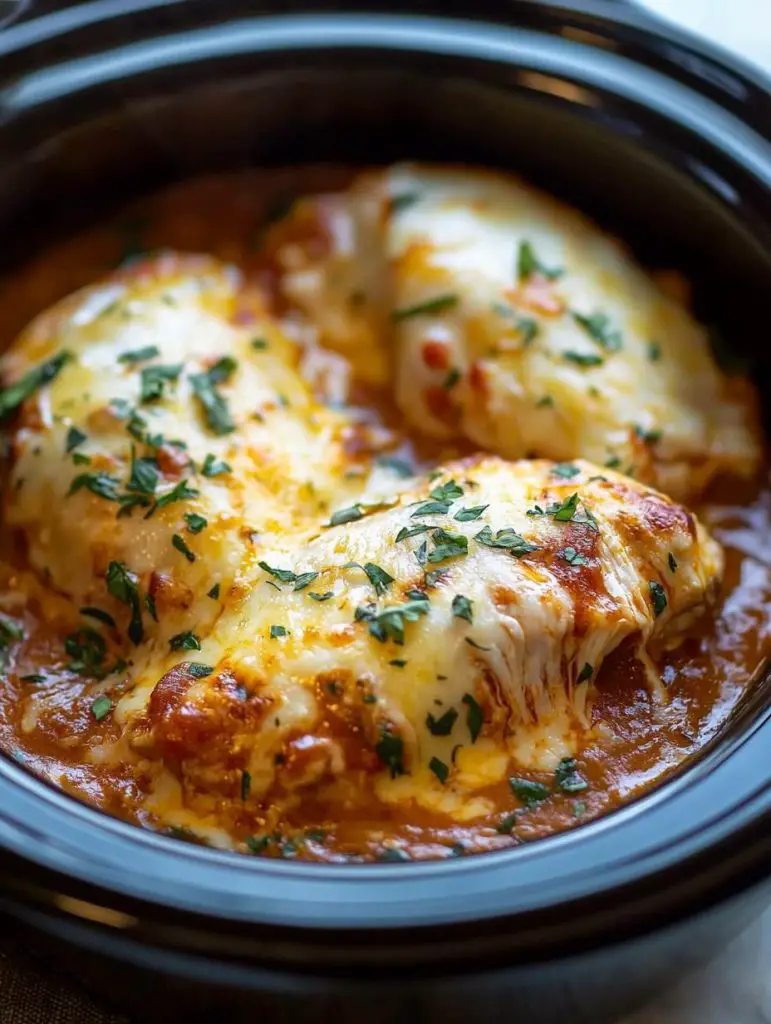 Slow Cooker Cheesy Mozzarella Chicken – Then and Now Recipes