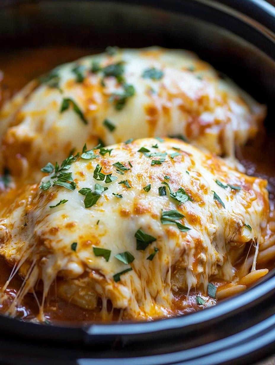 Slow Cooker Cheesy Mozzarella Chicken