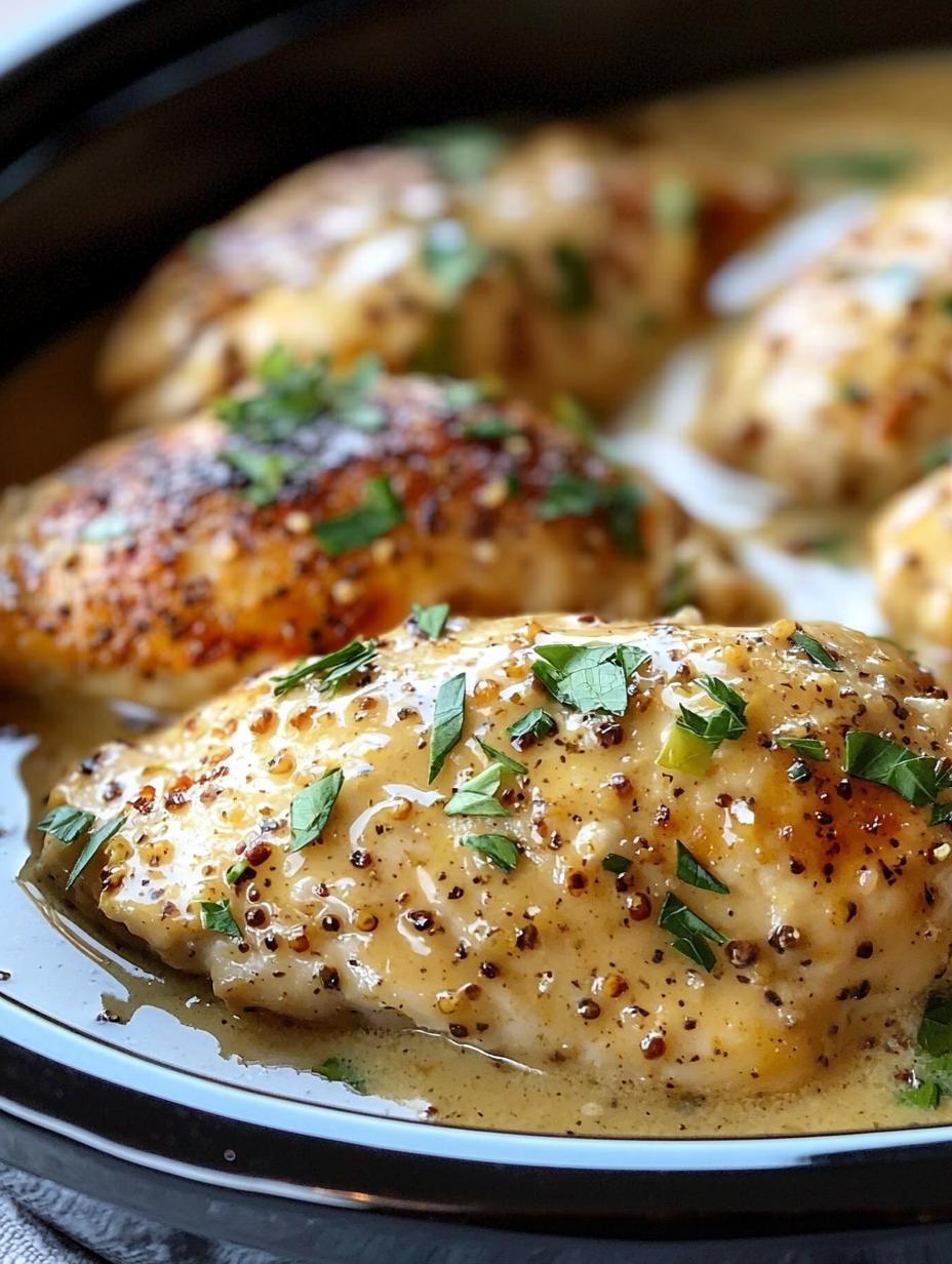  Slow Cooker Creamy French Mustard Chicken