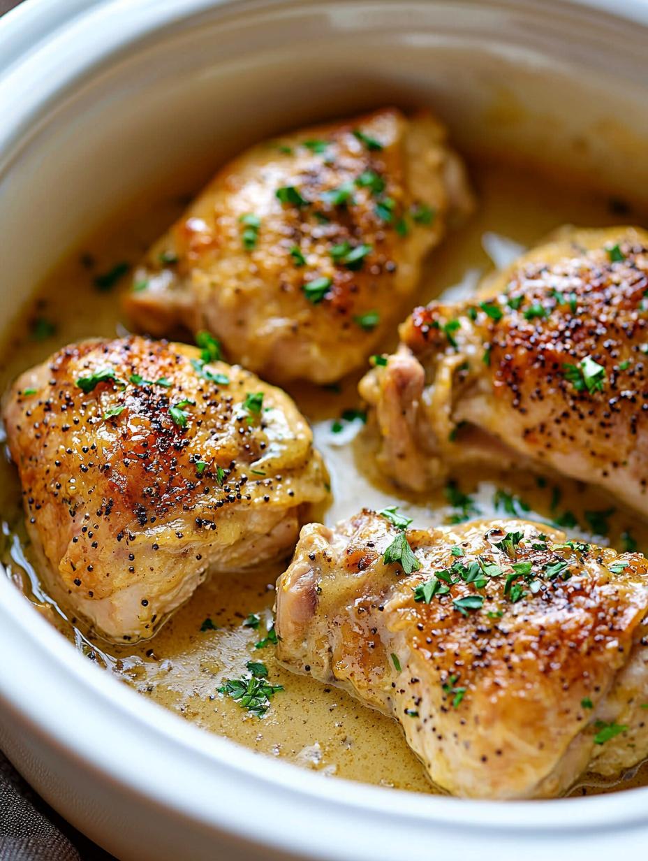 Slow Cooker Creamy French Mustard Chicken