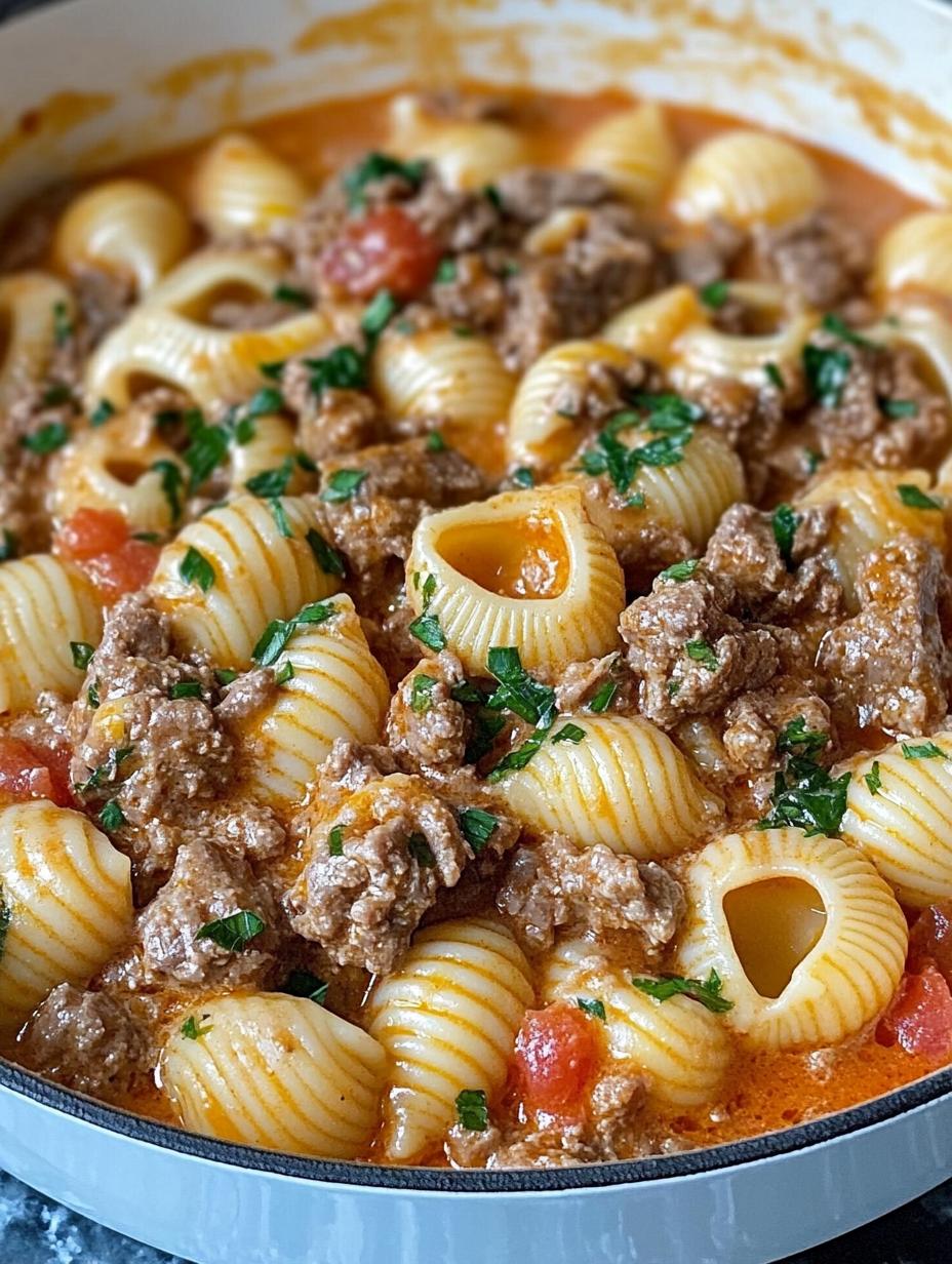 30-minute Creamy Beef and Shells