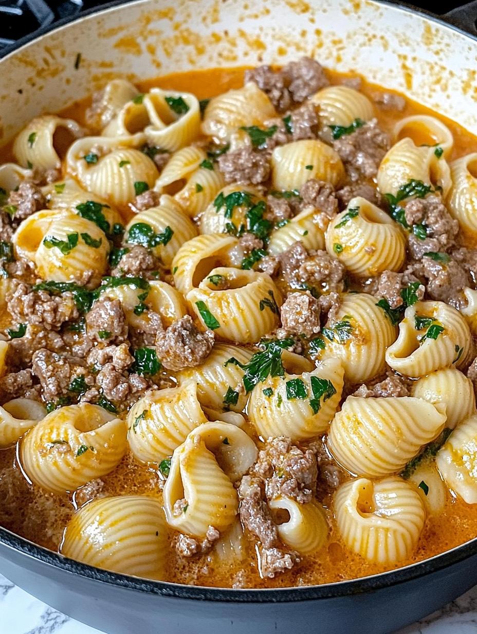 30-minute Creamy Beef and Shells