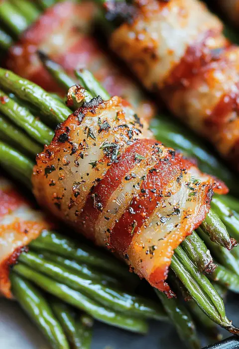 Bacon Wrapped Roasted Green Beans