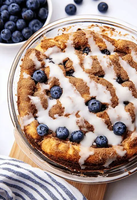 Blueberry Cinnamon Roll Cake