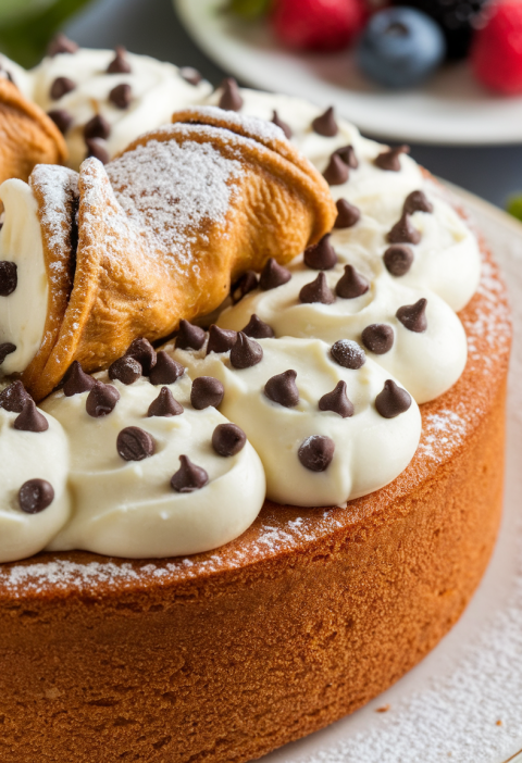 Cannoli Poke Cake