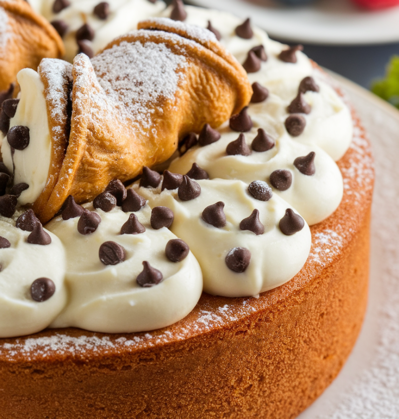 Cannoli Poke Cake