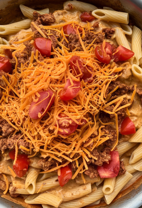 Cheesy Taco Cream Cheese Pasta