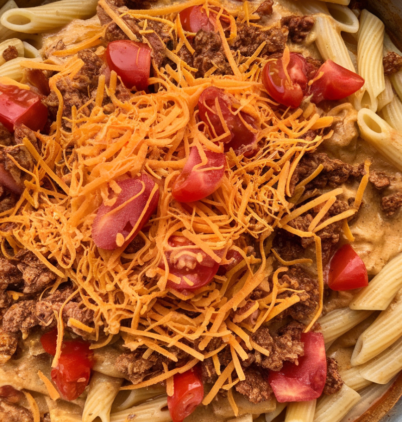 Cheesy Taco Cream Cheese Pasta
