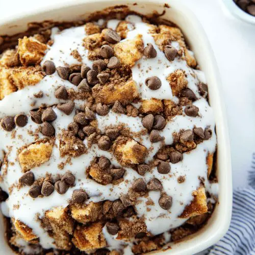 Chocolate Chip Cinnamon Roll Cake
