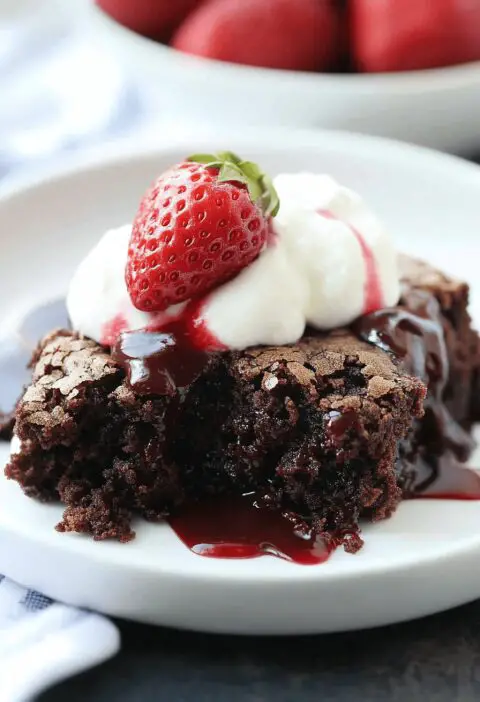 Chocolate Strawberry Dump Cake