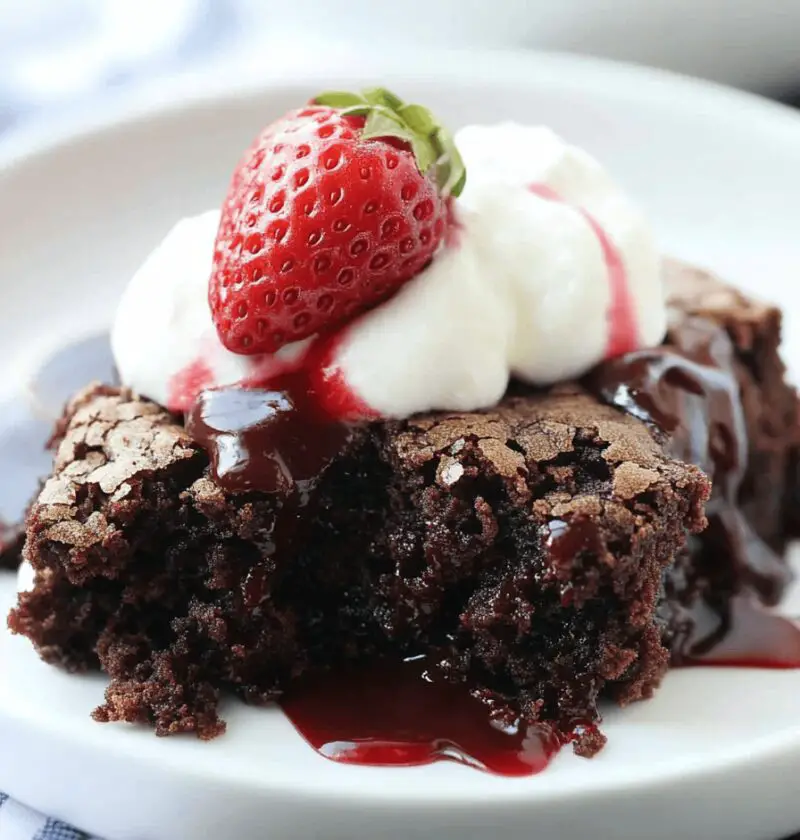 Chocolate Strawberry Dump Cake