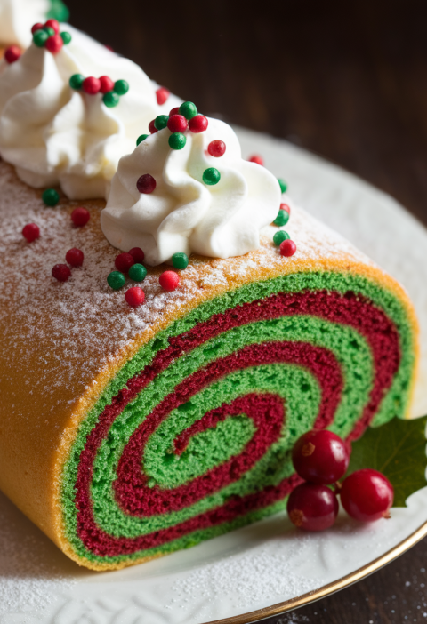 Christmas Vanilla Roll Cake