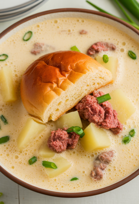 Creamy Potato Hamburger Soup Recipe