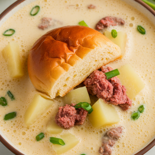 Creamy Potato Hamburger Soup Recipe