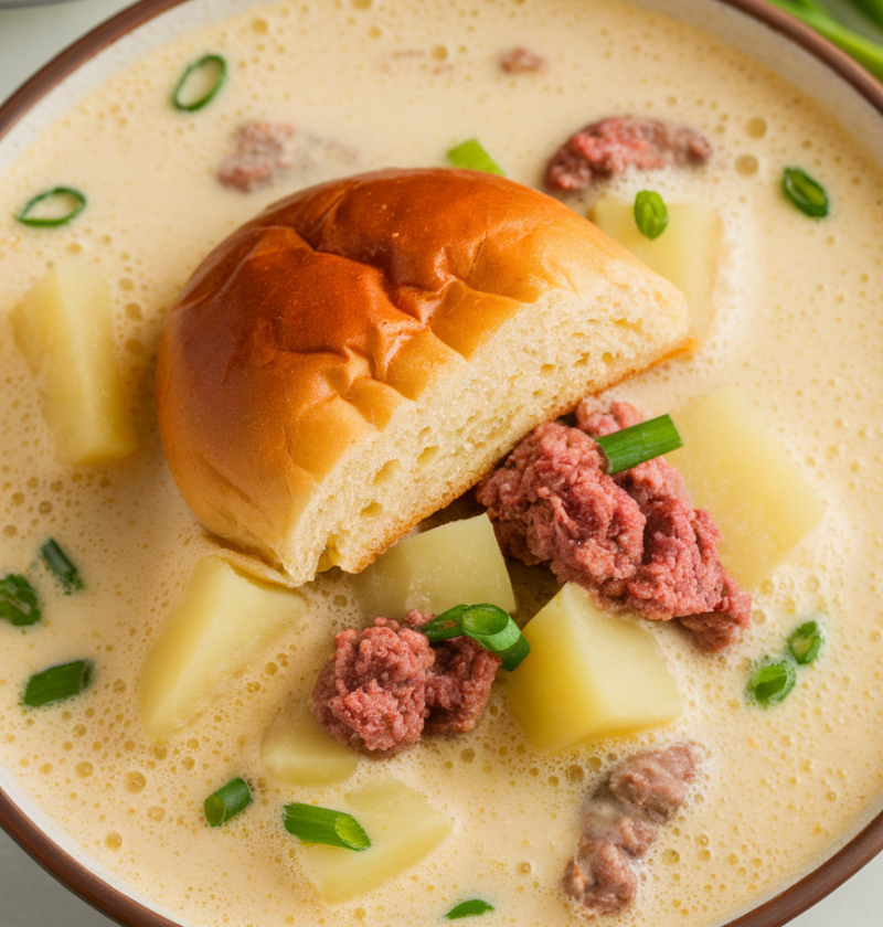 Creamy Potato Hamburger Soup Recipe
