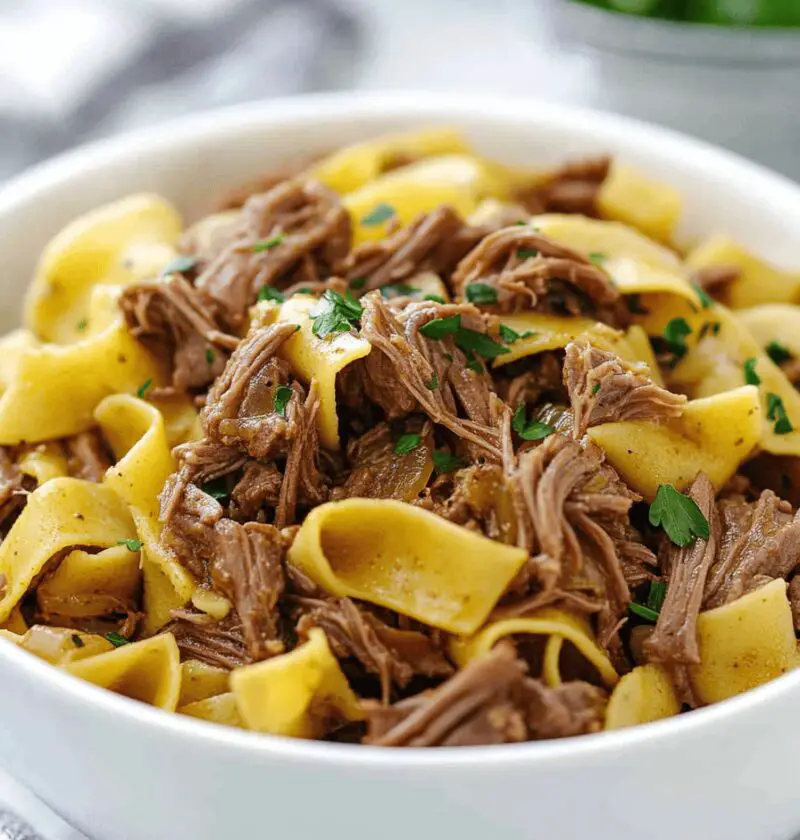 Crockpot Mississippi Beef And Noodles
