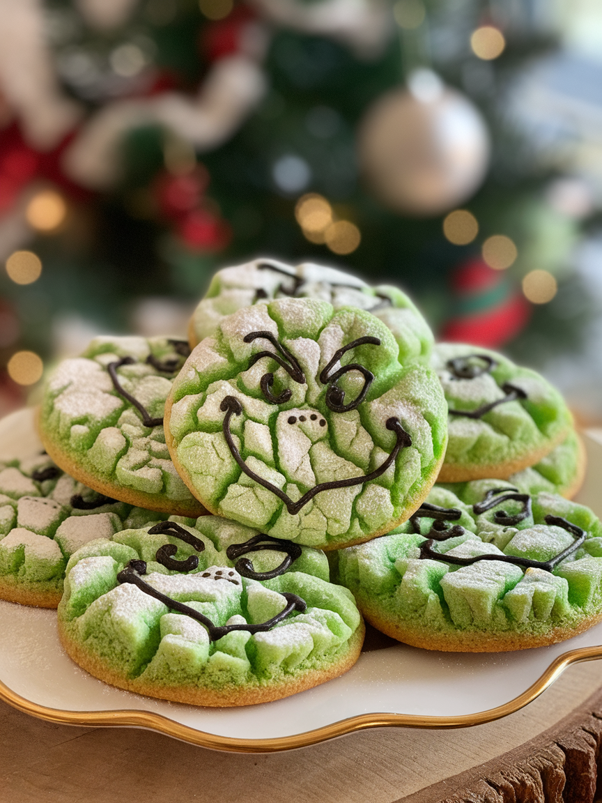 Grinch Crinkle Cookies – Then and Now Recipes