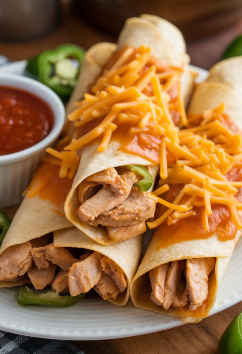 Jalapeno Popper Chicken Taquitos