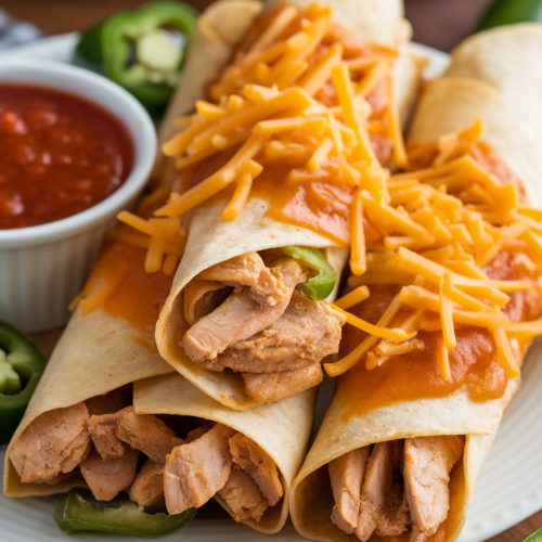 Jalapeno Popper Chicken Taquitos