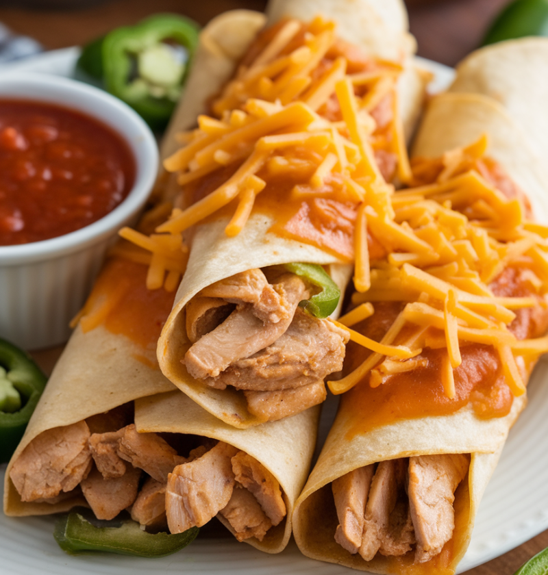 Jalapeno Popper Chicken Taquitos