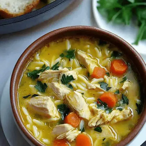 Lemon Chicken Orzo Soup