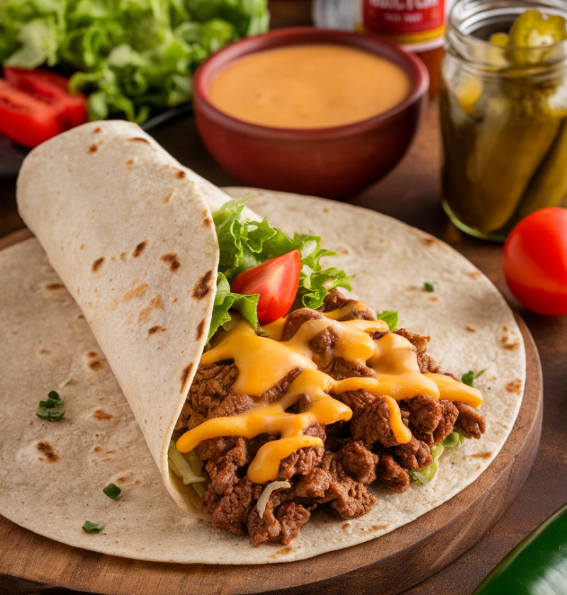 Nacho Cheese Beef Wrap