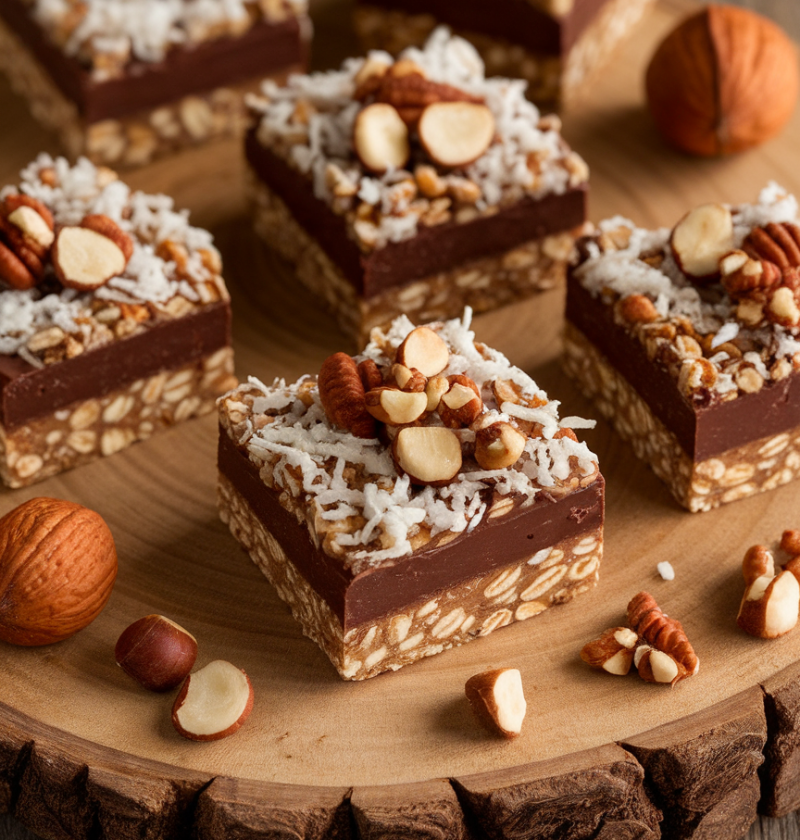 No Bake Chocolate Oat Squares Recipe