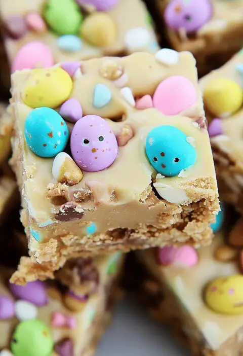No Bake Easter Peanut Butter Bars