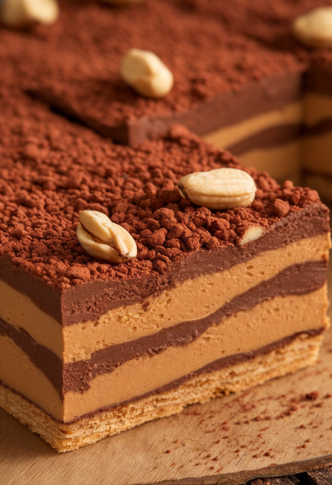 No Bake Peanut Butter Chocolate Lasagna