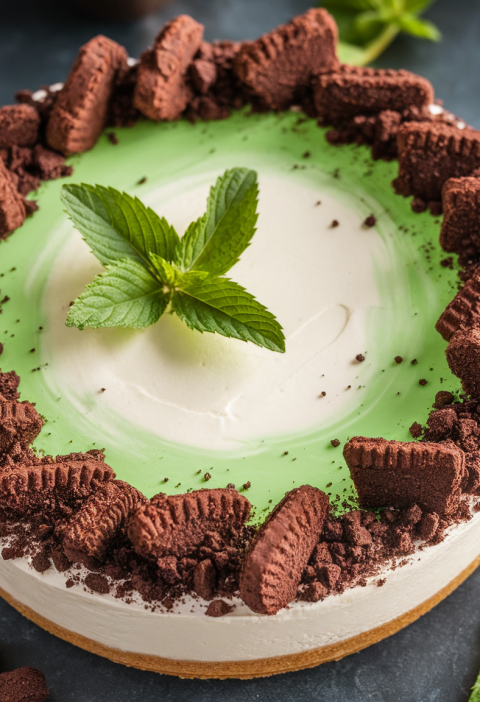 No Bake Peppermint Cheesecake