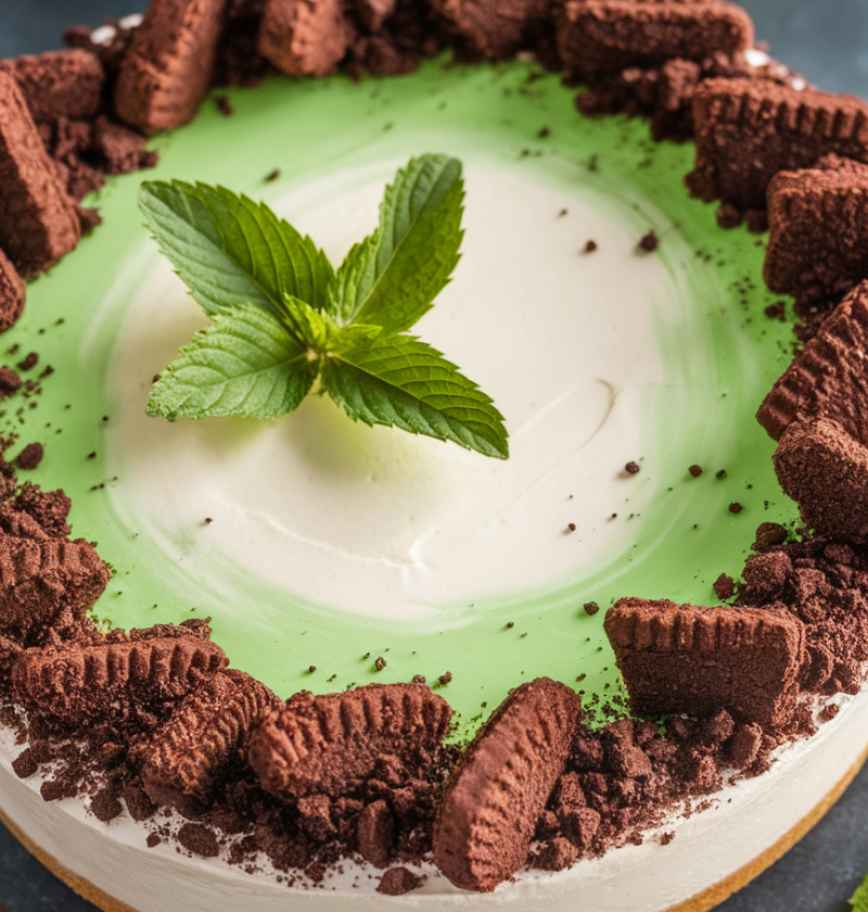 No Bake Peppermint Cheesecake