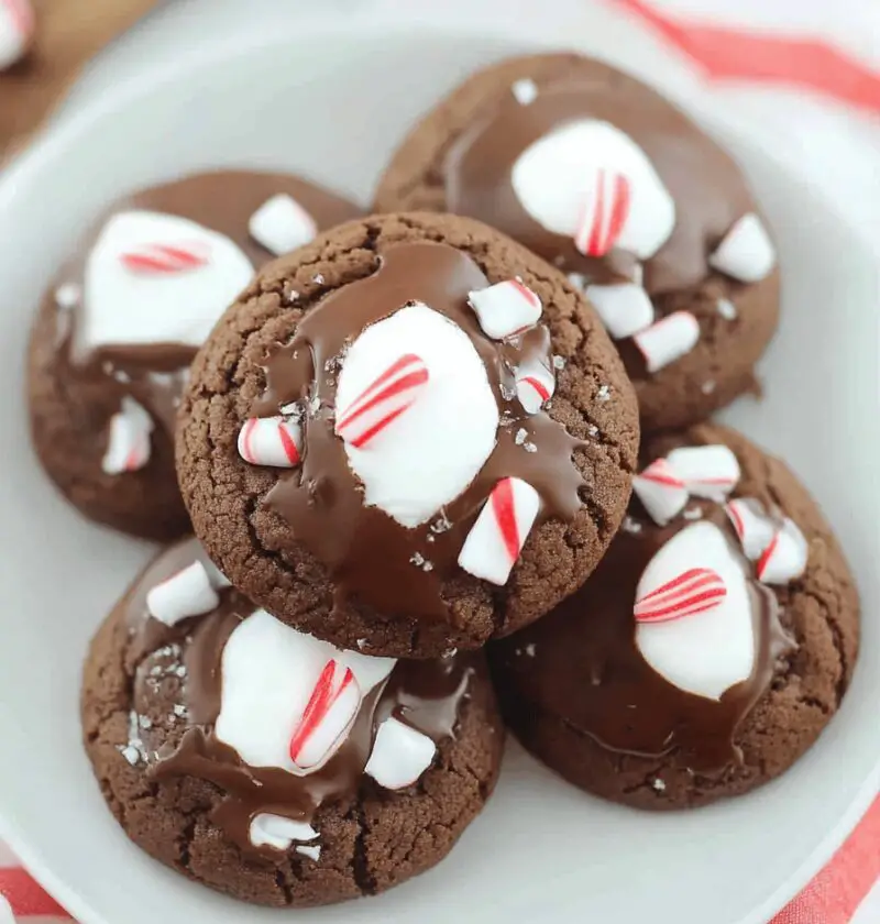 Peppermint Hot Chocolate Cookies