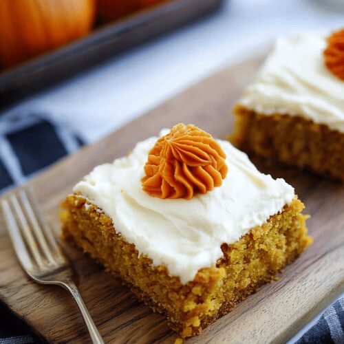 Pumpkin Bars With Cream Cheese Frosting
