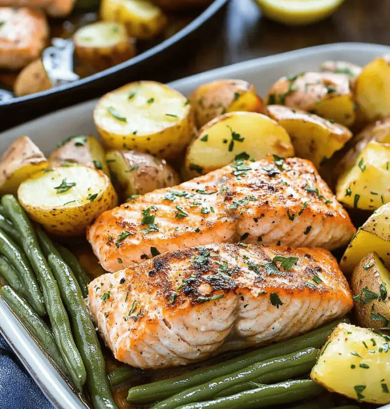 Sheet Pan Salmon With Green Beans Potatoes