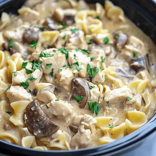 Slow Cooker Chicken Stroganoff