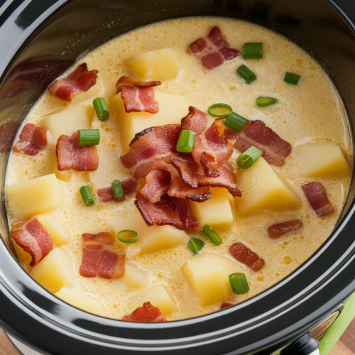 Slow Cooker Creamy Potato Bacon Soup