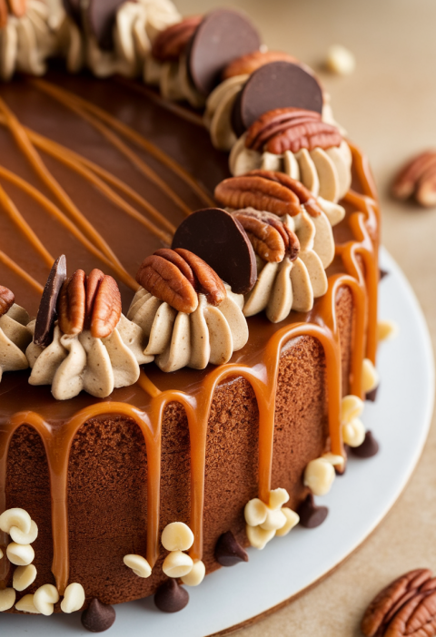 Turtle Caramel Cake