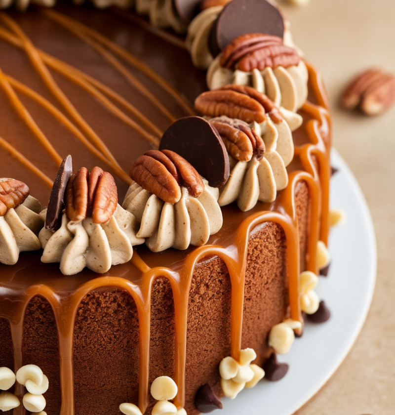 Turtle Caramel Cake
