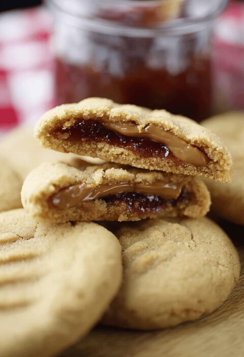 Peanut Butter And Jelly Stuffed Cookies