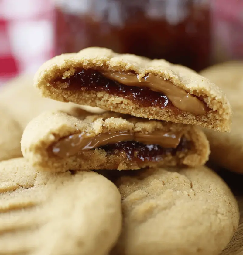Peanut Butter And Jelly Stuffed Cookies