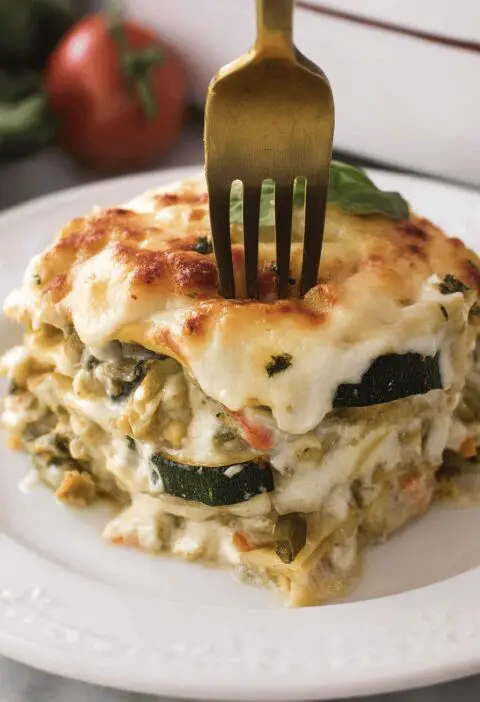 Vegetable Lasagna With White Sauce