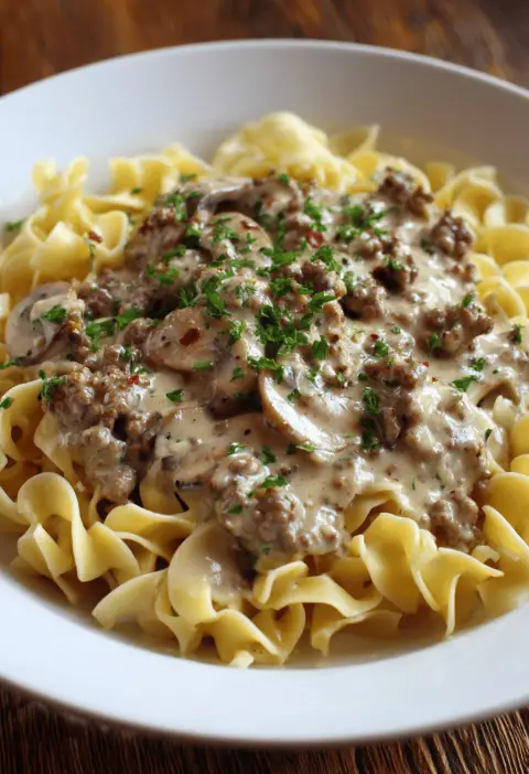 Ground Beef Stroganoff Recipe