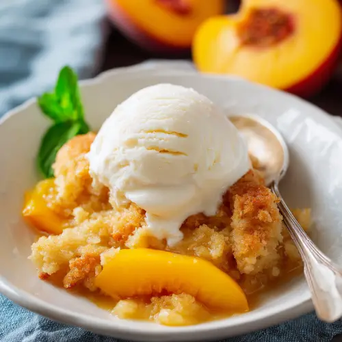 3 Ingredient Peach Cobbler Recipe