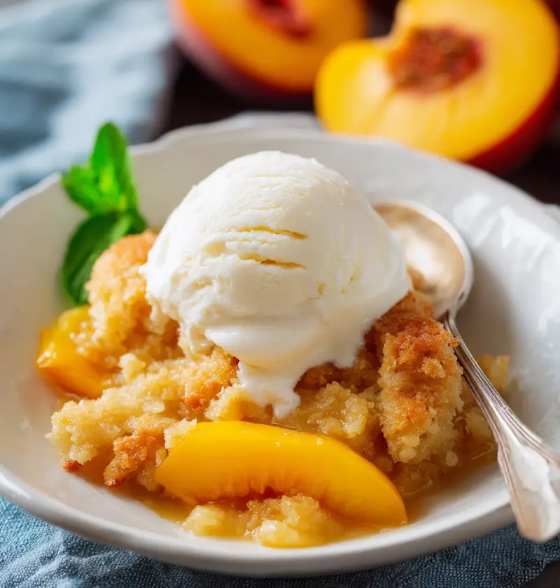 3 Ingredient Peach Cobbler Recipe