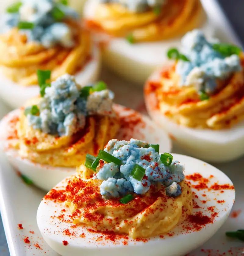Buffalo Blue Deviled Eggs Recipe