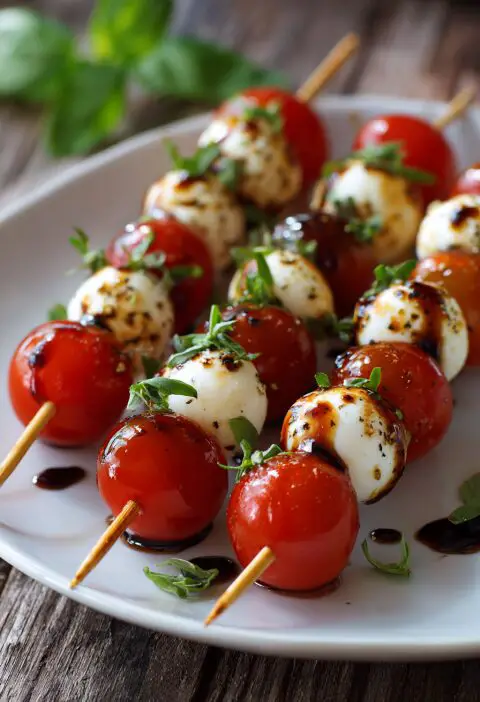 Caprese Skewers with Glaze Recipe