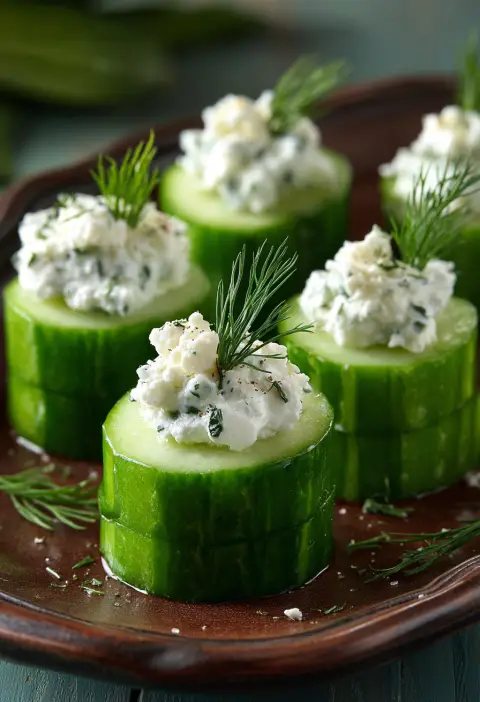 Cucumber Bites with Herb Cheese Recipe