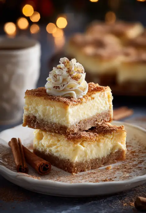 Eggnog Cheesecake Bars Recipe