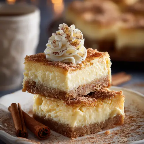 Eggnog Cheesecake Bars Recipe
